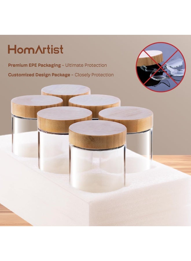 10oz Glass Meal Prep Jars with Bamboo Lids - 4 Pack: Versatile Overnight Oats, Yogurt, Salad Containers - Airtight, Leakproof, Dishwasher Safe - 3.4" Wide Mouth - BPA & - Image 4